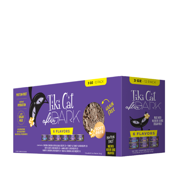 Tiki Cat - After Dark Paté - Variety Pack - 6 Flavors (Canned Cat Food)