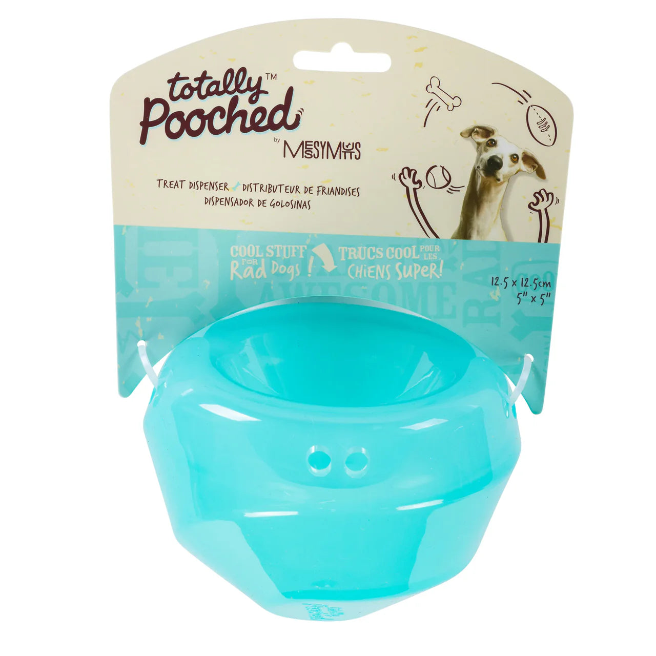 Totally Pooched - Stuff'n Wobble Ball, 5", Teal (For Dogs)