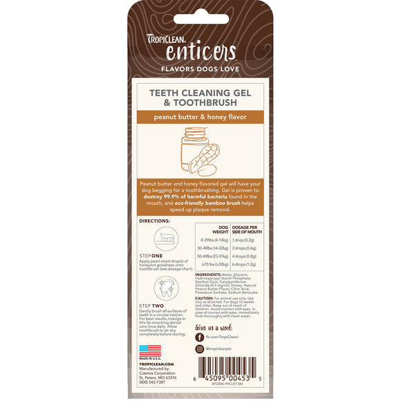 TropiClean - enticers | Cleaning Gel & ToothBrush (For Dogs)
