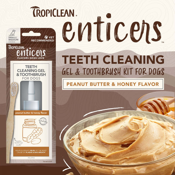 TropiClean - enticers | Cleaning Gel & ToothBrush (For Dogs)