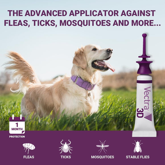Vectra - 3D Flea and Tick Treatment for Dogs and Puppies (3 Doses)