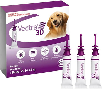Vectra - 3D Flea and Tick Treatment for Dogs and Puppies (3 Doses) - 0