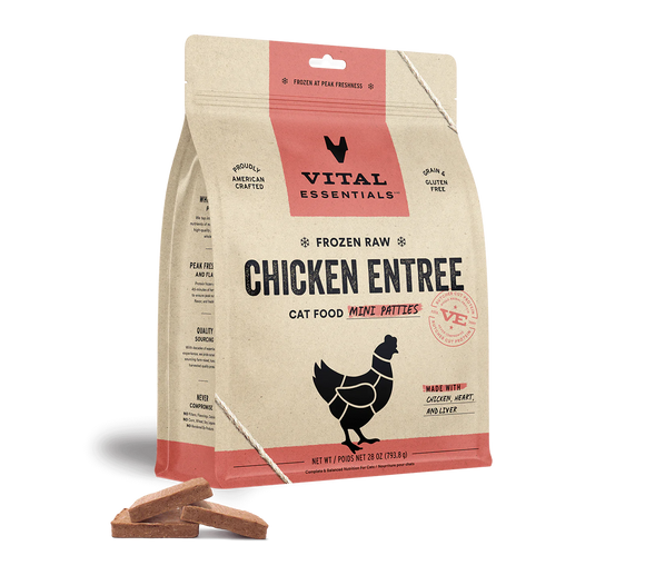 Vital Essentials (VE) - Frozen Raw - Chicken Entree Mini Patties (For Cats) - Frozen Product