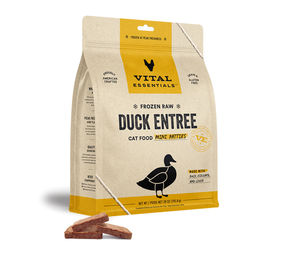 Vital Essentials (VE) - Frozen Raw - Duck Entree Mini Patties (For Cats) - Frozen Product