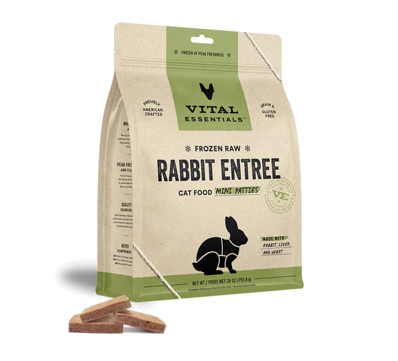 Vital Essentials (VE) - Frozen Raw - Rabbit Entree Mini Patties (For Cats) - Frozen Product