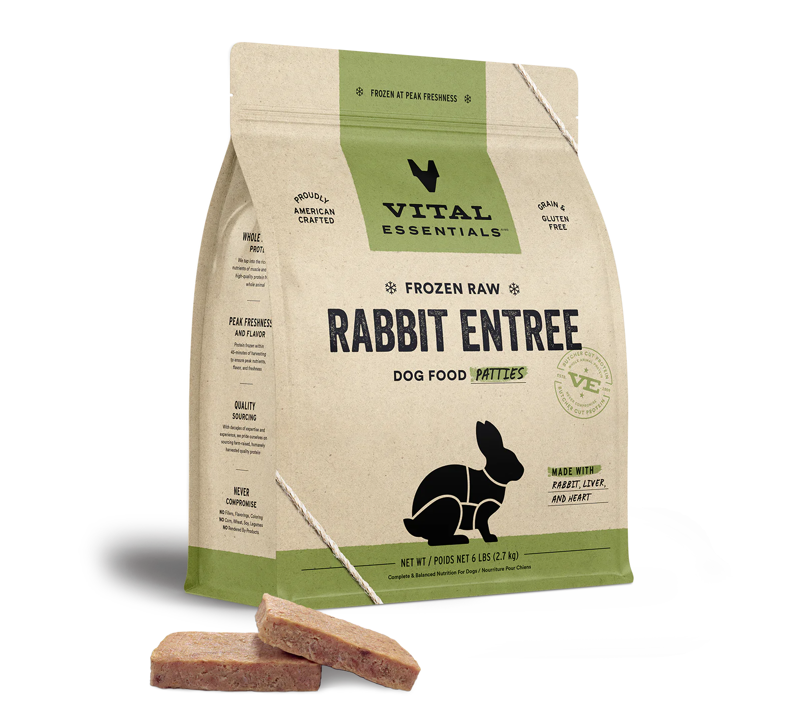 Vital Essentials (VE) - Frozen Raw - Rabbit Entree Patties (For Dogs) - Frozen Product