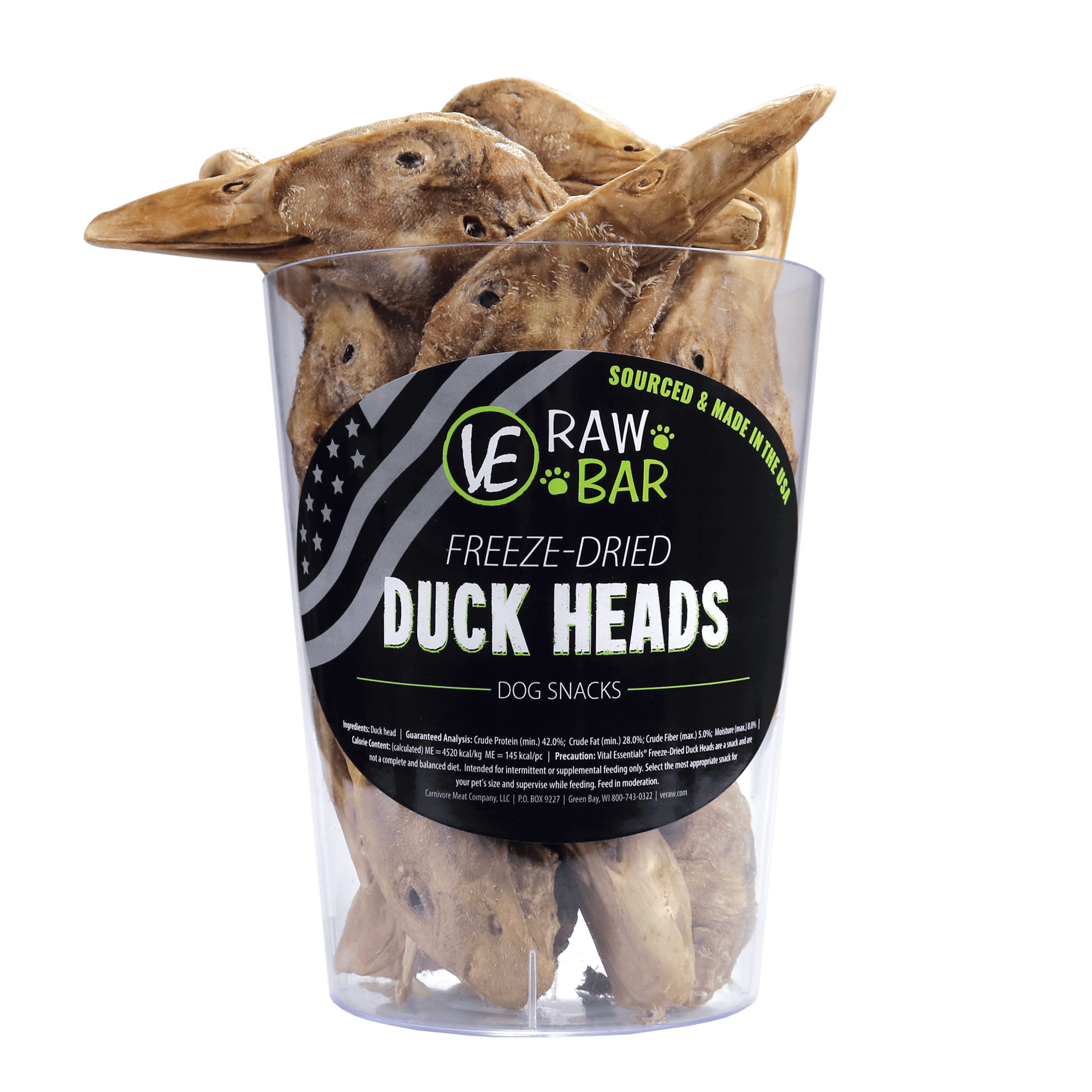 Vital Essentials (VE) - Raw Bar - Freeze-Dried Duck Heads (Treat For Dogs)