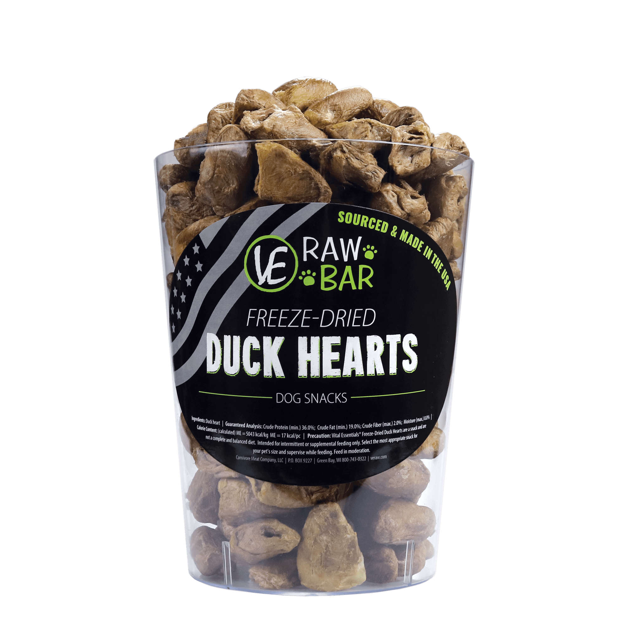 Vital Essentials (VE) - Raw Bar - Freeze-Dried Duck Hearts (Treat For Dogs)