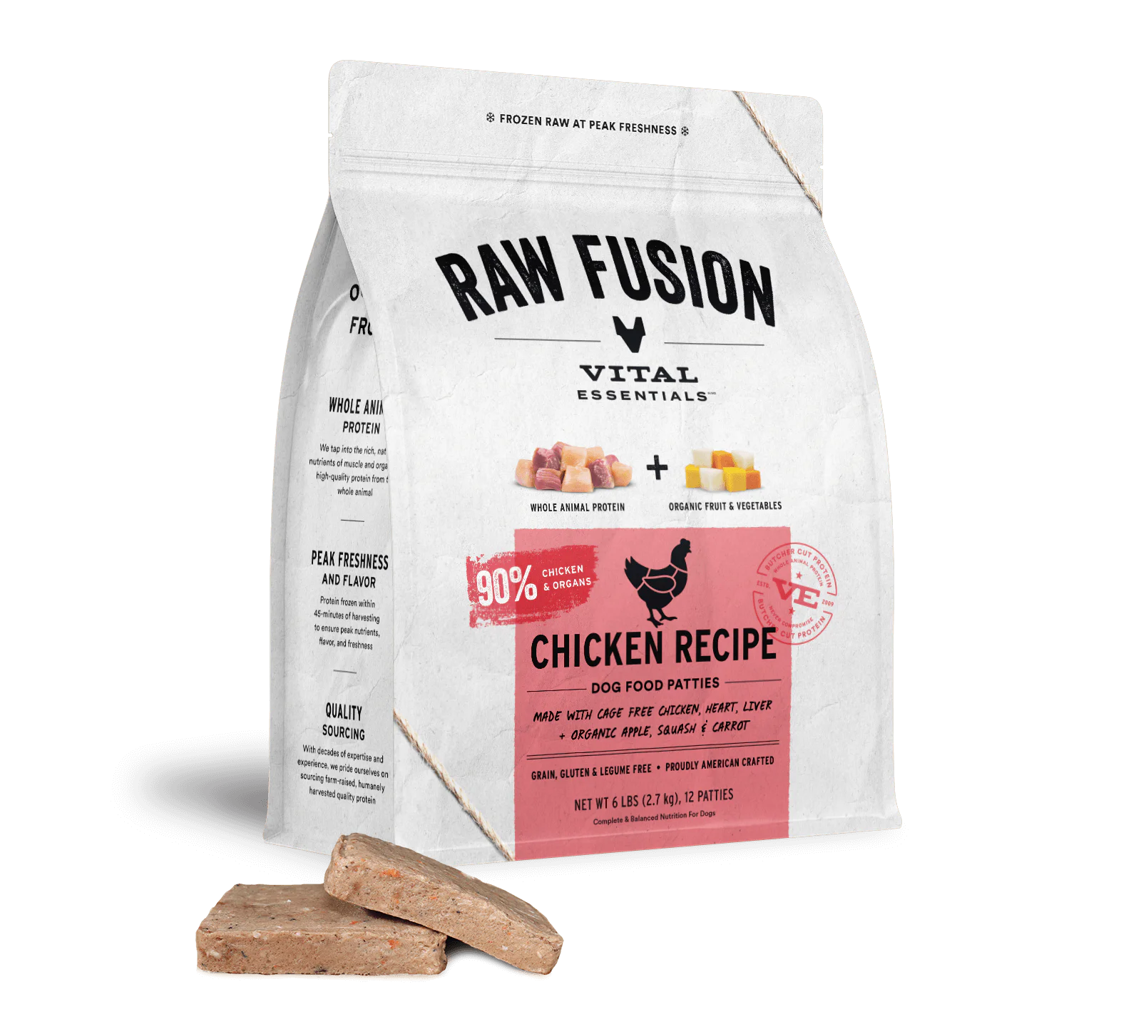 Vital Essentials (VE) - Raw Fusion - Chicken Recipe Patties (For Dogs) - Frozen Product