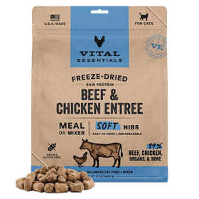 Vital Essentials (VE) - Soft Nibs - Freeze-Dried Beef & Chicken Entree (For Cats)