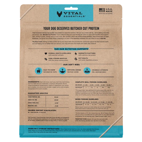 Vital Essentials (VE) - Soft Nibs - Freeze-Dried Beef & Chicken Entree (For Dogs)