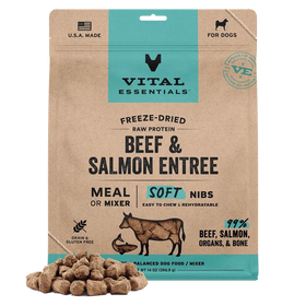 Vital Essentials (VE) - Soft Nibs - Freeze-Dried Beef & Salmon Entree (For Dogs)