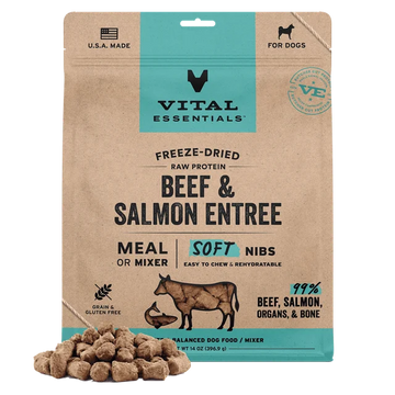 Vital Essentials (VE) - Soft Nibs - Freeze-Dried Beef & Salmon Entree (For Dogs)