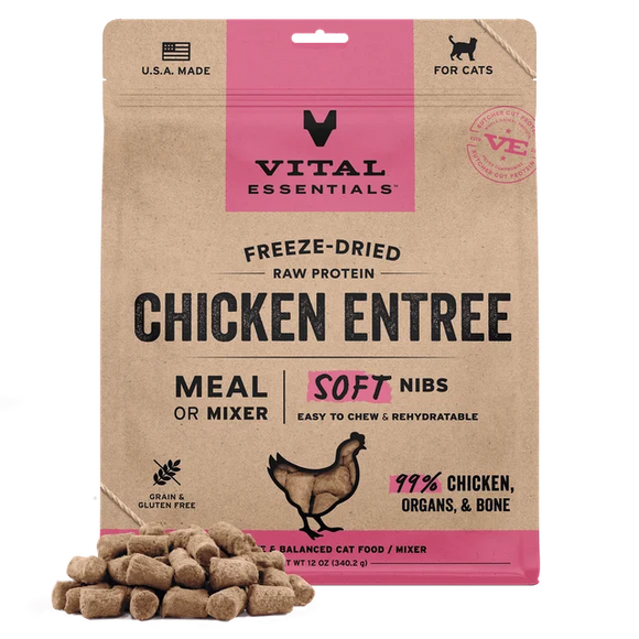 Vital Essentials (VE) - Soft Nibs - Freeze-Dried Chicken Entree (For Cats)