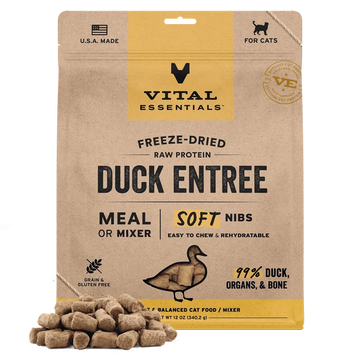 Vital Essentials (VE) - Soft Nibs - Freeze-Dried Duck Entree (For Cats)