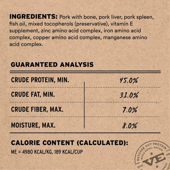 Vital Essentials (VE) - Soft Nibs - Freeze-Dried Pork Entree (For Cats)