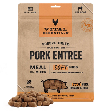 Vital Essentials (VE) - Soft Nibs - Freeze-Dried Pork Entree (For Dogs)