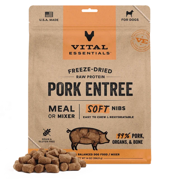 Vital Essentials (VE) - Soft Nibs - Freeze-Dried Pork Entree (For Dogs)