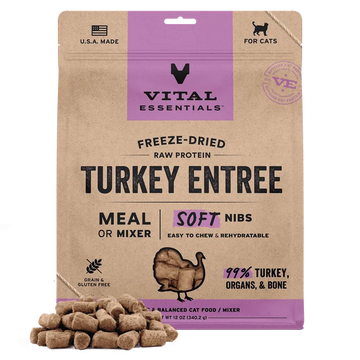Vital Essentials (VE) - Soft Nibs - Freeze-Dried Turkey Entree (For Cats)