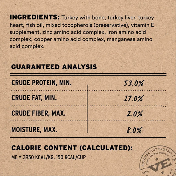 Vital Essentials (VE) - Soft Nibs - Freeze-Dried Turkey Entree (For Cats)