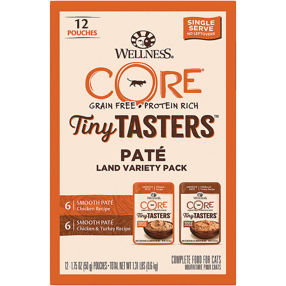 Wellness | Core Tiny Tasters | Pate Variety Pack (Chicken and Chicken & Turkey Recipe) | Wet Cat Food Near Me