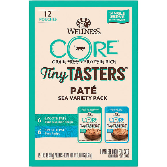 Wellness | Core Tiny Tasters | Pate Variety Pack (Tuna and Tuna & Salmon Recipe) | Wet Cat Food Near Me Toronto | ARMOR THE POOCH
