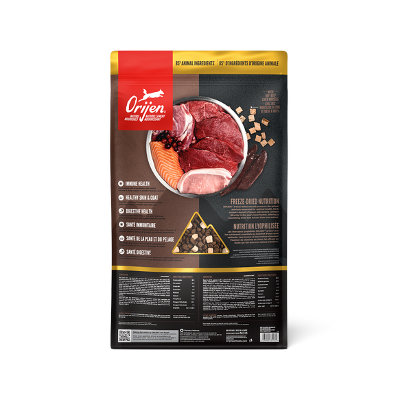 ORIJEN Wild Reserve Farm-Raised Beef & Lamb bag, back