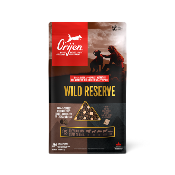 ORIJEN Wild Reserve Farm-Raised Beef & Lamb bag, front