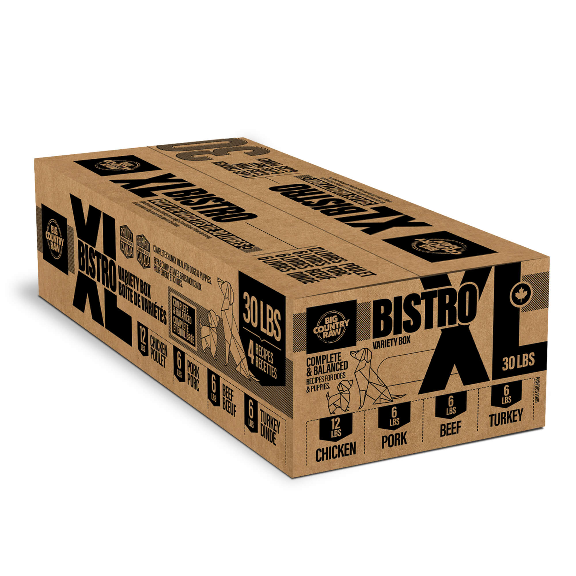 Big Country Raw - XL Bistro (30lb) - Frozen Product