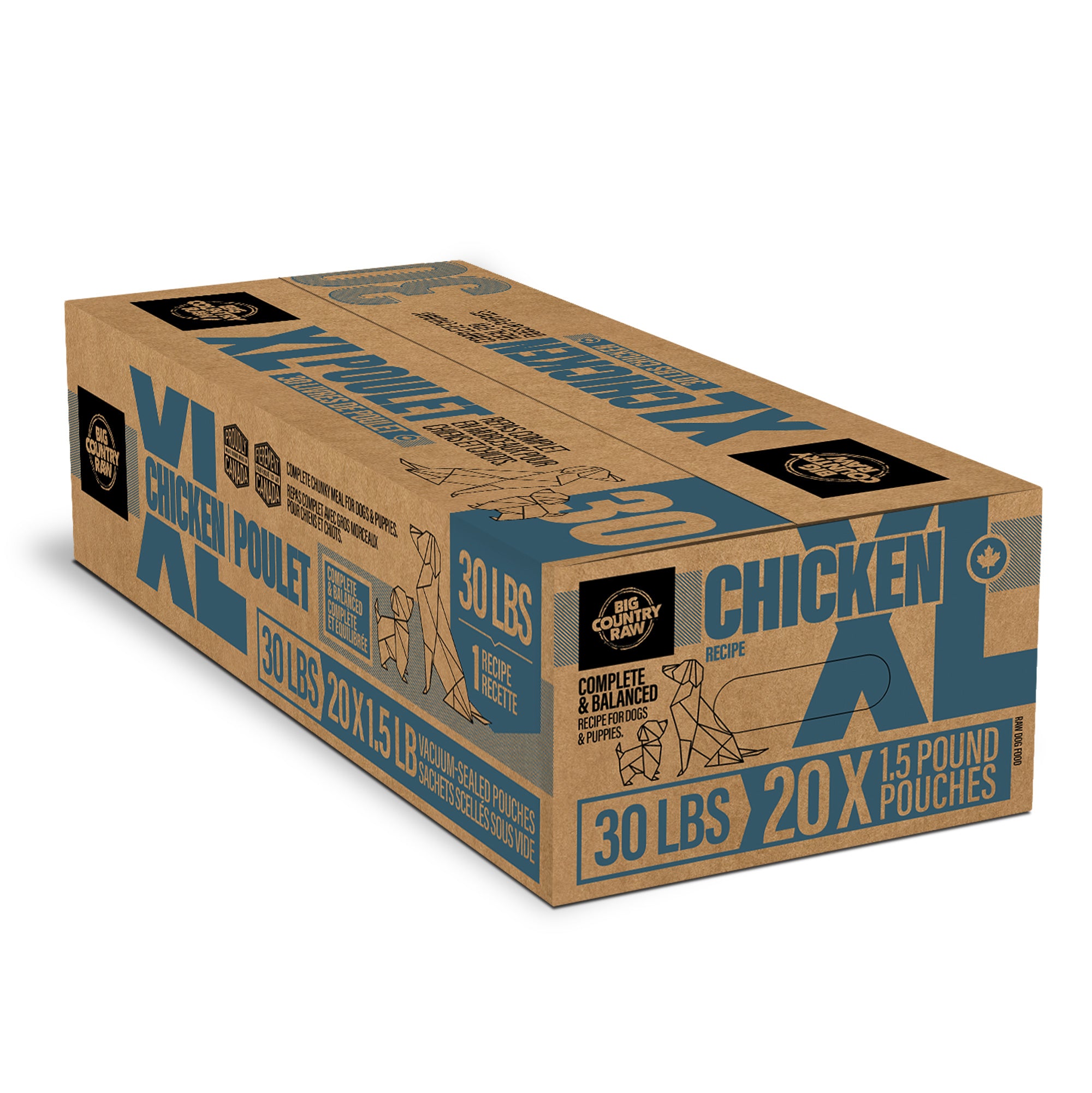 Big Country Raw - XL Chicken (30lb) - Frozen Product