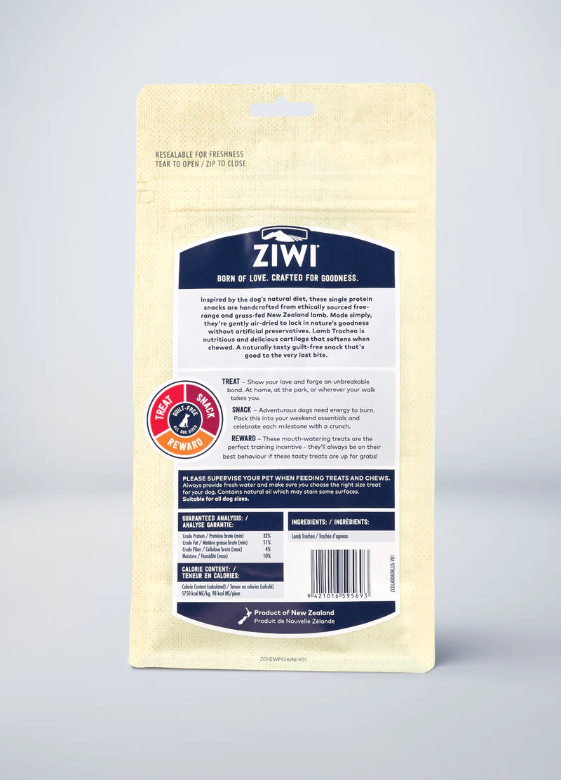 ZiwiPeak Lamb Trachea | Dog Treats | Online Pet Store | ARMOR THE POOCH