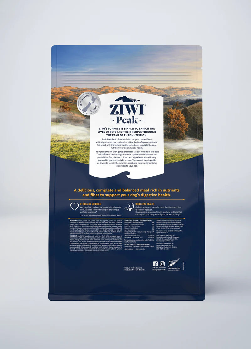 ZiwiPeak - Steam & Dried - Chicken with Orchard Fruits For Dogs