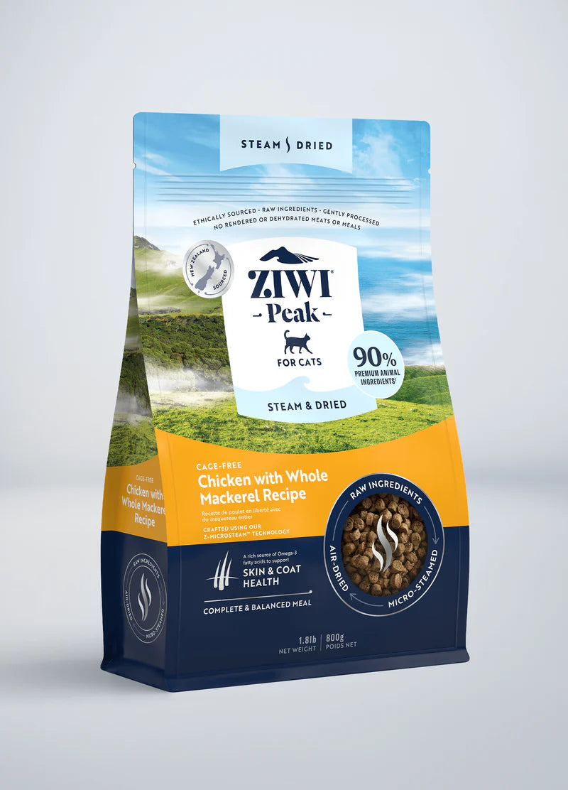 ZiwiPeak -  Steam & Dried - Chicken with Whole Mackerel For Cats