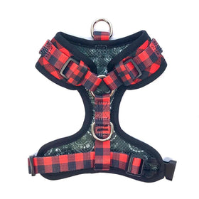 bcuddly | Control Dog Harness | Red Plaid Classic