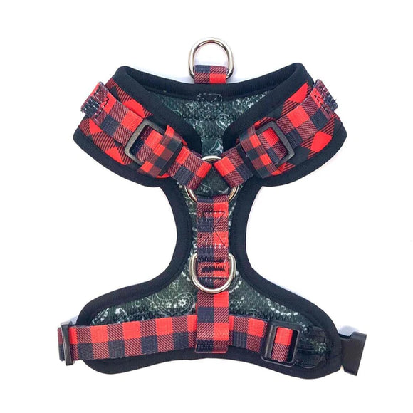 bcuddly | Control Dog Harness | Red Plaid Classic