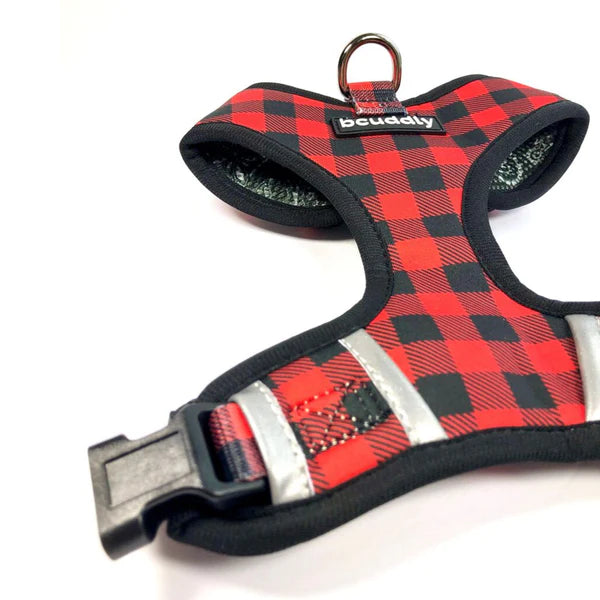 bcuddly | Control Dog Harness | Red Plaid Classic