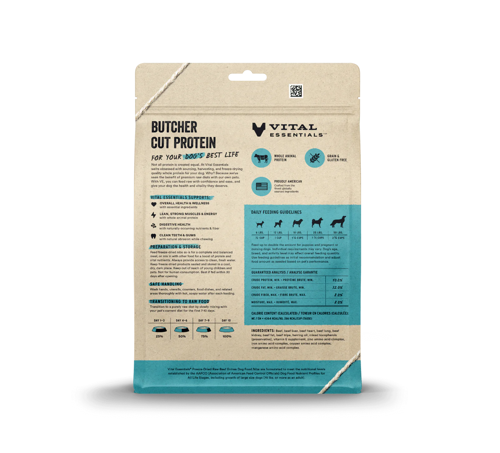 Vital Essentials (VE) - Nibs - Freeze-Dried Beef Entree (For Dogs)