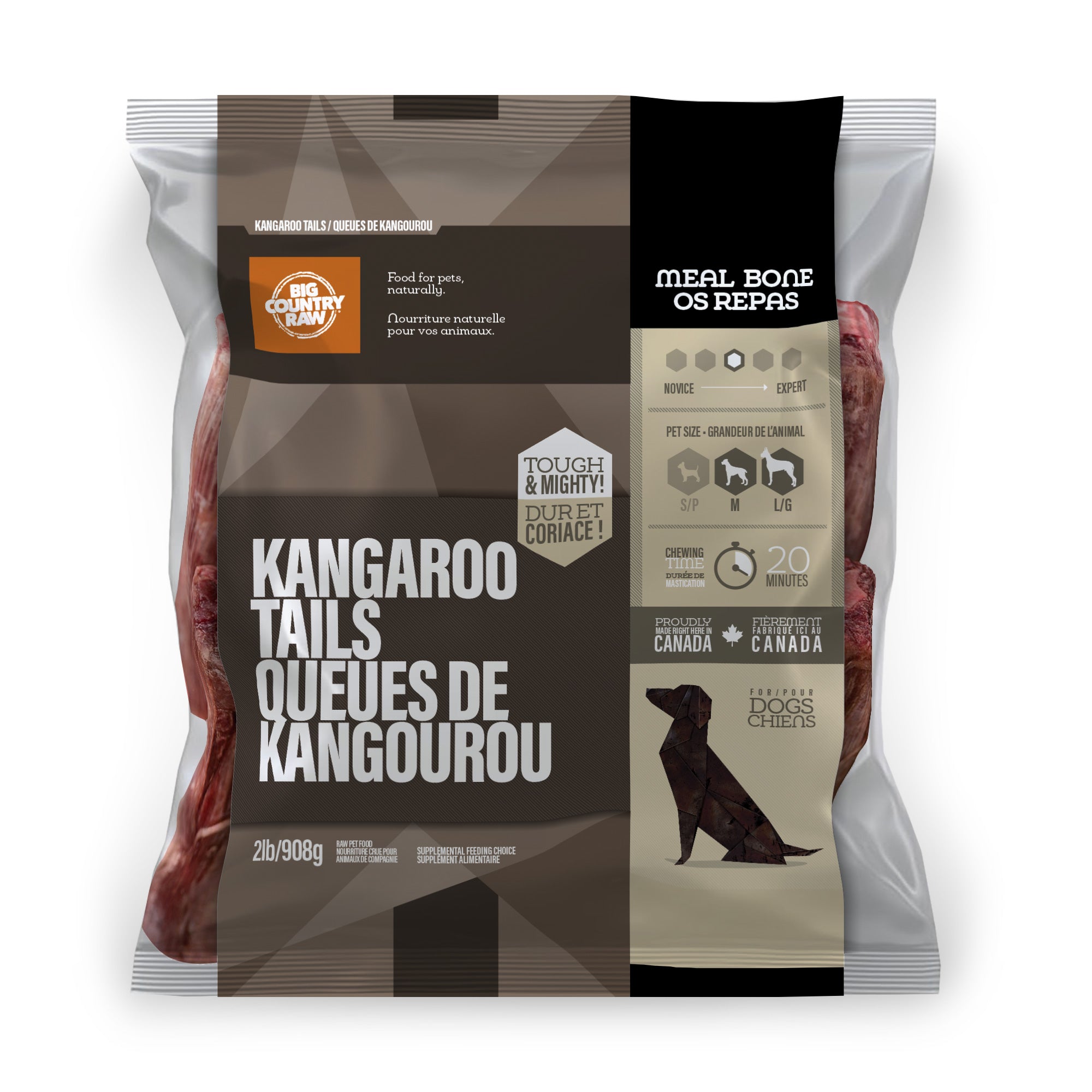 Big Country Raw - Kangaroo Tails (2lb) - Frozen Product