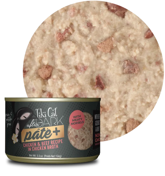 Tiki Cat - After Dark Pate - Chicken & Beef Recipe in Chicken Broth (For Cats)