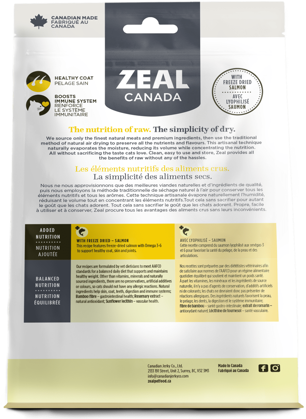 Zeal Canada - Gently Air-Dried Chicken with Freeze-Dried Salmon (For Cats)