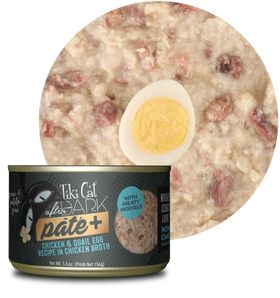 Tiki Cat - After Dark Pate - Chicken & Quail Egg Recipe in Chicken Broth (For Cats)