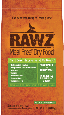 RAWZ - Meal-Free Dehydrated Chicken, Turkey & Chicken Recipe (Dry Dog Food)