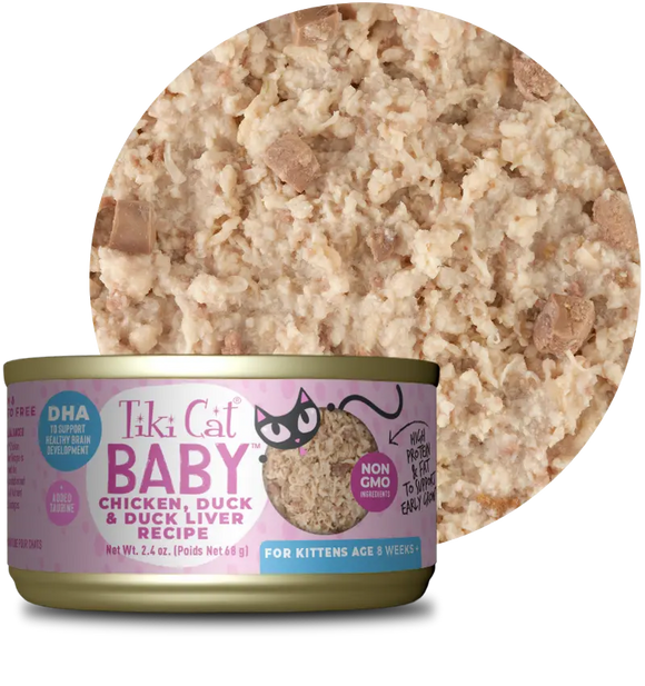 Tiki Cat - Baby - Whole Foods Chicken, Duck & Duck Liver Recipe (For Kittens)