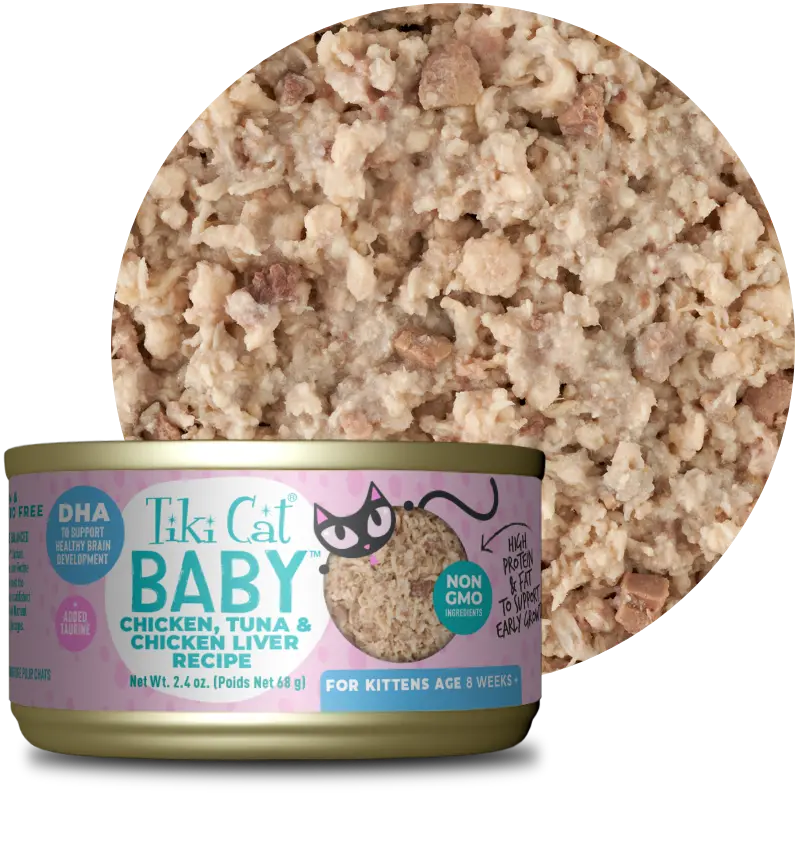Tiki Cat - Baby - Whole Foods Chicken, Tuna, & Chicken Liver Recipe (For Kittens)