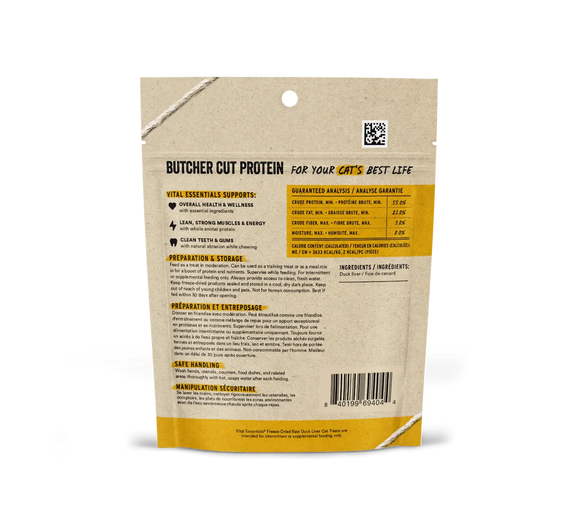 Vital Essentials (VE) - Freeze-Dried Duck Liver Treats (For Cats)