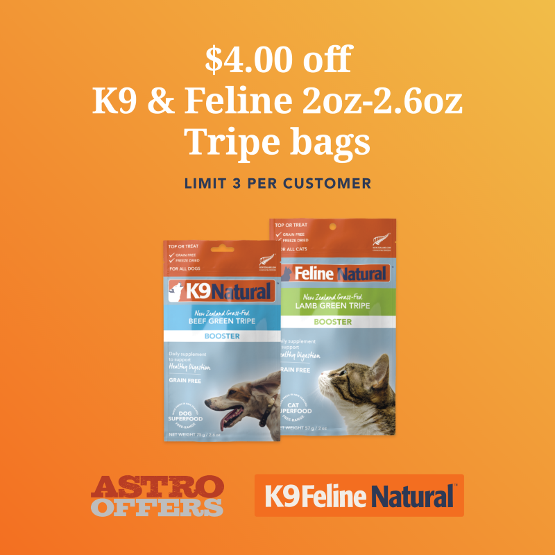 K9 & Feline Natural | $4 OFF - April