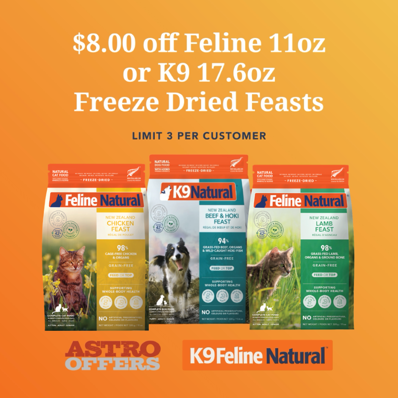 K9 & Feline Natural | $8 OFF - April