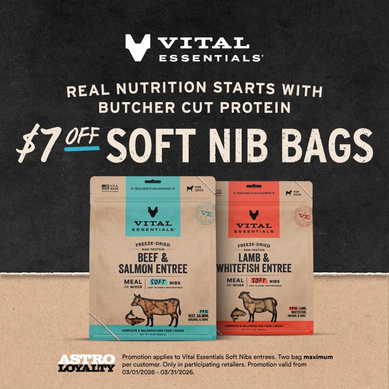 Vital Essentials | $7 OFF Dog - March