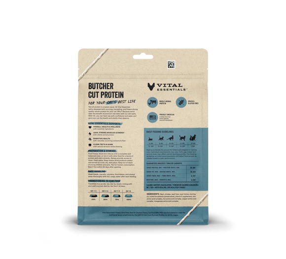 Vital Essentials (VE) - Mini Nibs - Freeze-Dried Beef & Chicken Entree (Cat Food)+