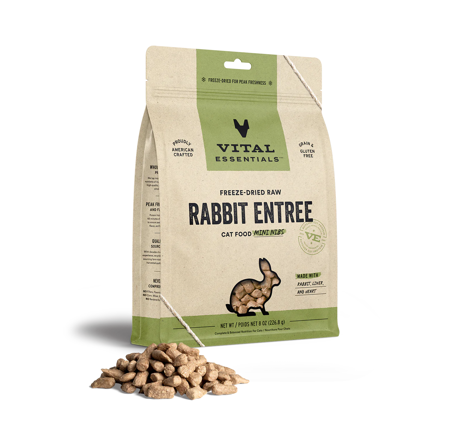 Vital Essentials (VE) - Mini Nibs - Freeze-Dried Rabbit Entree (Cat Food)
